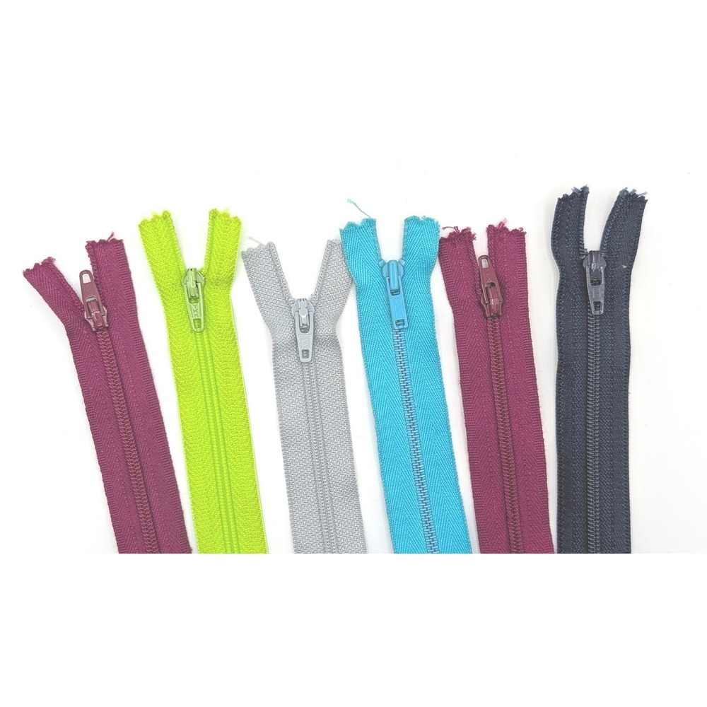 Vintage YKK Ziplon Hancock Zippers Lot of 7 Assorted Colors 18 Inch Japan